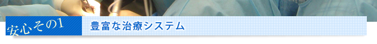安心その1　豊富な治療システム