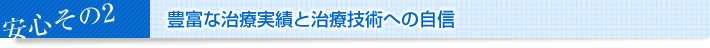 安心その2　実績と技術への自信